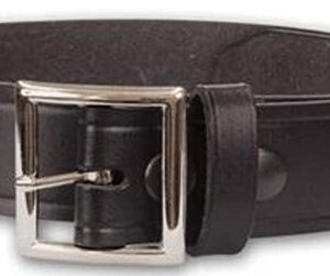 601PL 1 3/4" Black Garrison Belt, Silver Buckle
