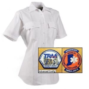 EB-P811LC-WH Women's Short Sleeve Paragon Plus Shirt, White, with Advanced Emblems