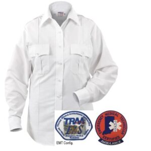 EB-P801LC-WH Women's Long Sleeve Paragon Plus Shirt, White, with EMT Emblems