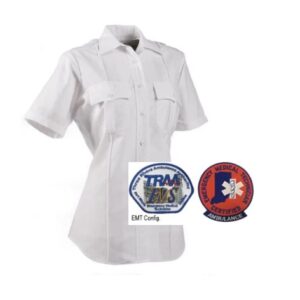 EB-P811LC-WH Women's Short Sleeve Paragon Plus Shirt, White, with EMT Emblems