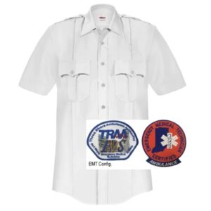EB-P867WH Short Sleeve Paragon Plus Shirt, White with EMT Emblems