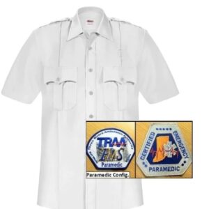 EB-P867WH Short Sleeve Paragon Plus Shirt, White with Paramedic Emblems
