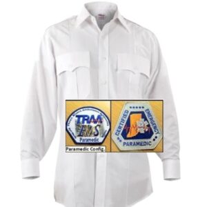 EB-P877WH Long Sleeve Paragon Plus Shirt, White with Paramedic Emblems