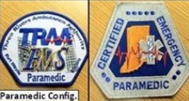 100-TRAA-PARAMEDIC Sew 2 Emblems:  Left Shoulder: TRAA EMS PARA EMBLEM-3 Right Shoulder: LICENSED EMERGENCY PARA EMBLEM-4