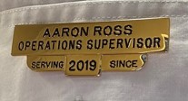 Name Plate with Serving Since Hanger, 2.5"W x .875"H, Military Clutch Backing, Gold