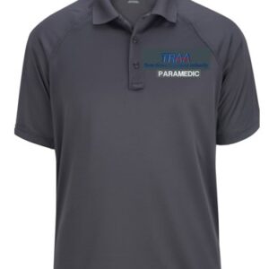 CES1517-SG Tactical Snag Proof Polo, Steel Grey with TRAA PARAMEDIC Logo, Left Chest