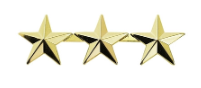 1/2" Three Stars, Gold Plating / Set
